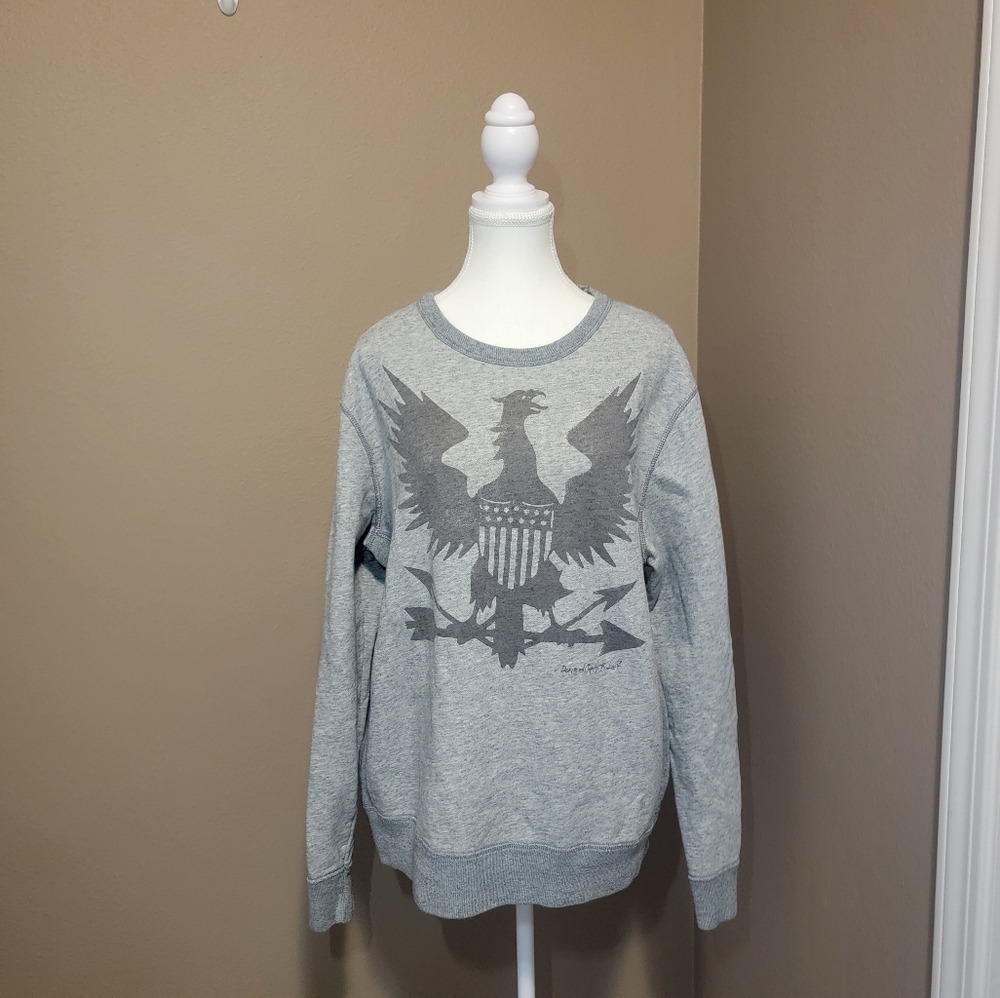 Vintage Ralph Lauren Denim & Supply Sweatshirt XL‎ Gray Crest Pony Eagle